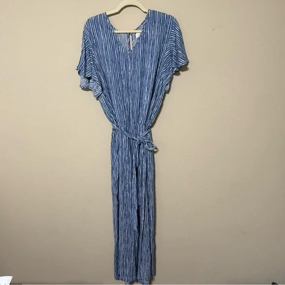 Mud Pie White and Blue Jumpsuit - Picture 2 of 6